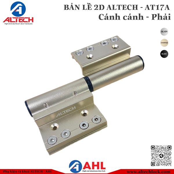 Bản lề 2D Altech AHL AT17A Cánh cánh - Champagne Phải (Anode)