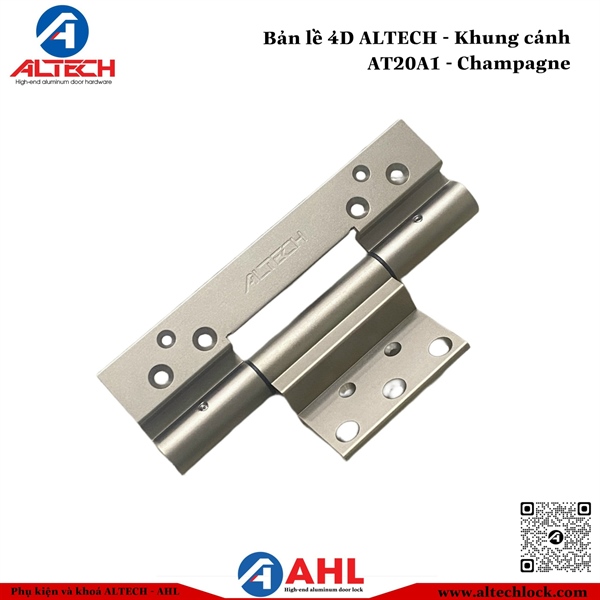 Bản lề 4D Altech AT20A Champagne - Khung cánh (Anode)