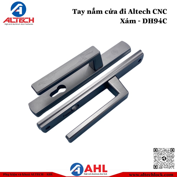 Tay nắm cửa đi Altech DH94C CNC - Xám (Anode)