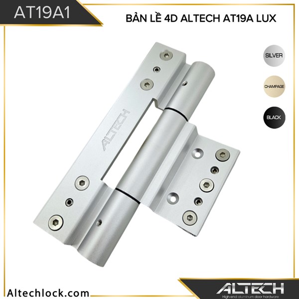 Bản lề 4D Altech AT19A Lux Bạc - Khung cánh (Anode)