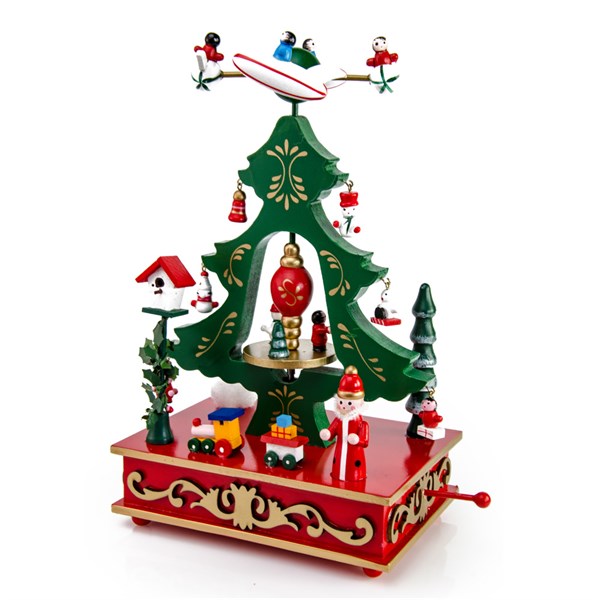 Hộp Nhạc Cây Thông Gỗ Noel