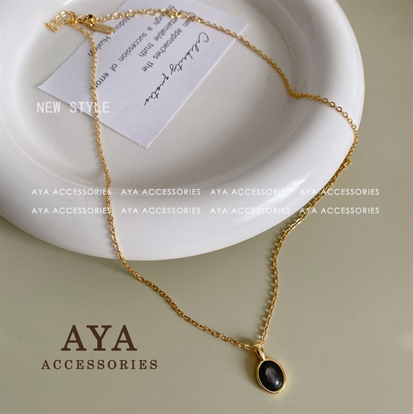 BLACK STONE NECKLACES