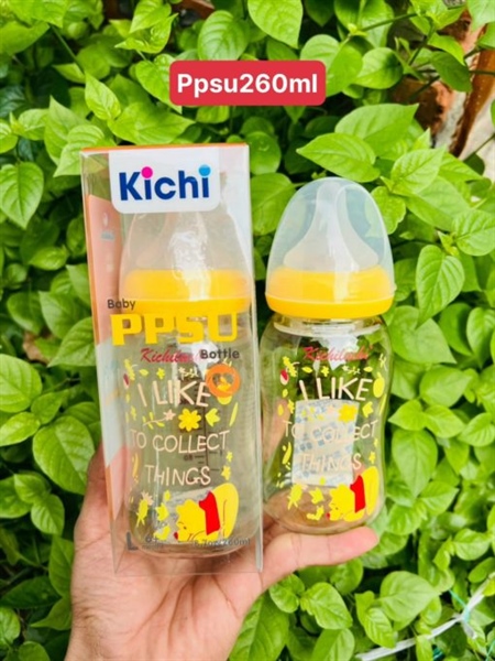 Bình sữa sơ sinh cổ rộng PPSU Kichilachi