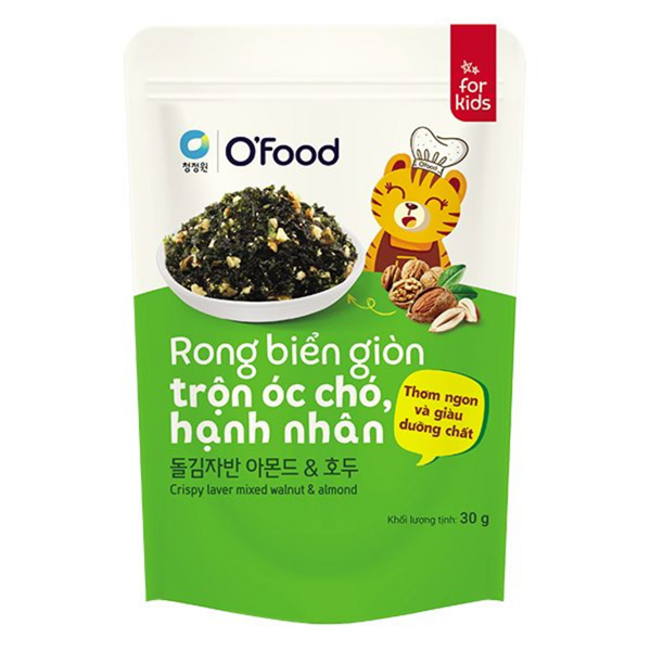Rong biển giòn trộn óc chó, hạnh nhân O'Food 40g