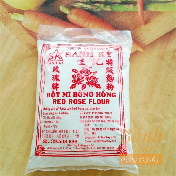 Bột Mì Bông Hồng Đỏ Sanh Ký 1kg