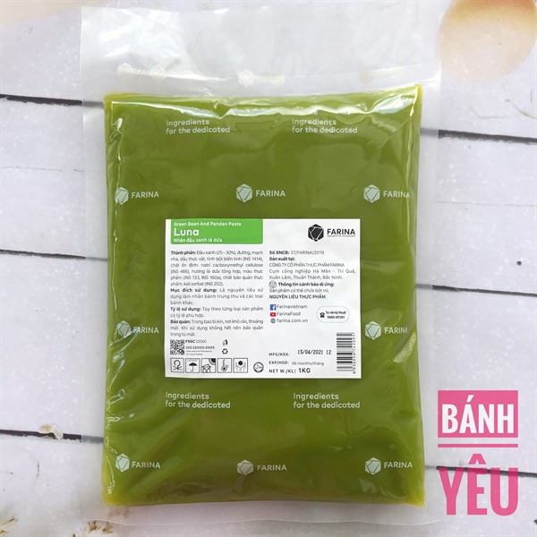 Nhân Bánh Trung Thu Đậu Xanh Lá Dứa Luna 1kg Ít Ngọt