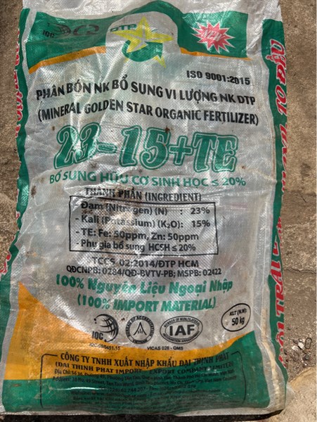 NPK 23-20-15 Đại Thịnh Phát (Sao Vàng) bao 50kg