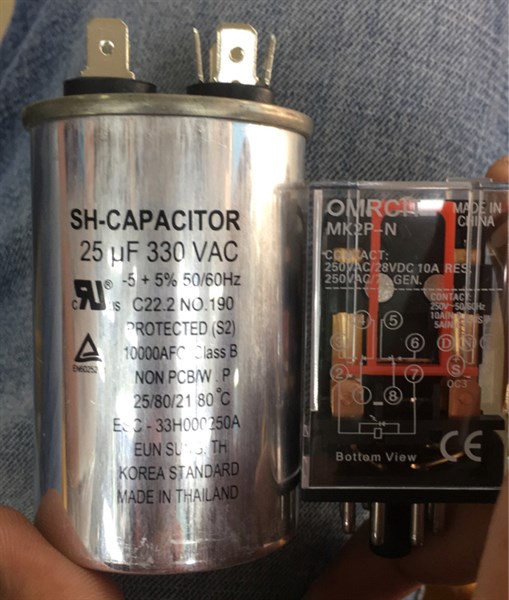 Rơ le trung gian MK2P-N 220Vac / 24Vdc Omron TQ ( 8 chân tròn # RR2P-U )