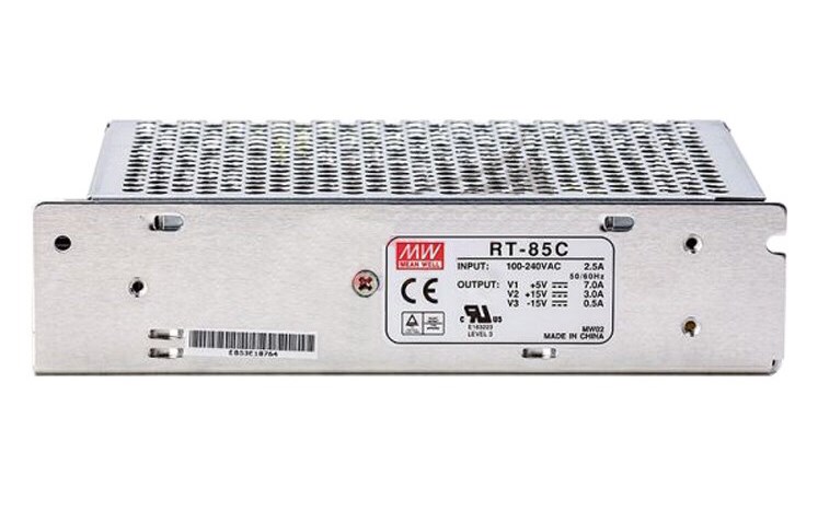 Nguồn 3 đầu ra Meanwell RT-85C ( Out 5V, +- 15V ). CH1: 5V 7A CH2: 15V 3A CH3: -15V 0.5A
