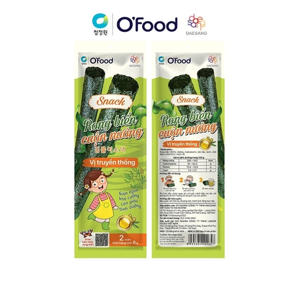 Snack rong biển cuộn nướng 6g*90EA