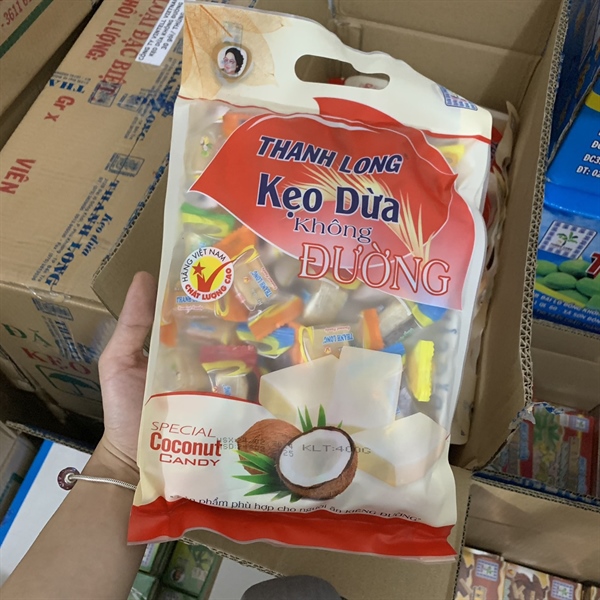 Kẹo dừa không đường 270g (50 gói/thùng)