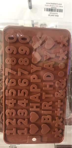 Khuôn silicon vỉ chữ happy birthday