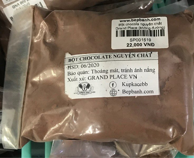 Bột chocolate nguyên chất Grand Place (không đường)