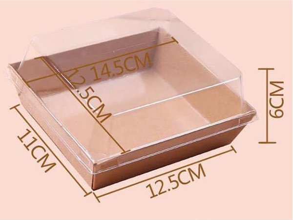 HỘP GIẤY KRAFT VUÔNG NẮP NHỰA E1413(T1000)-1 CÁI