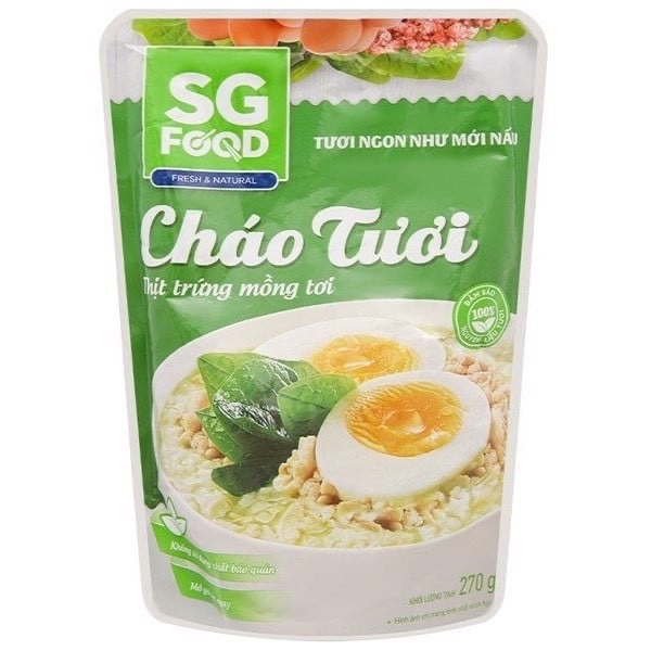Cháo tươi SG Food Thịt,trứng,mồng tơi Deli