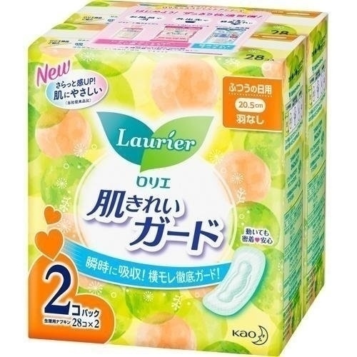 BĂNG VỆ SINH LAURIER BAN NGÀY KHÔNG CÁNH SET X 2 GÓI X 28C X 20.5CM NHẬT