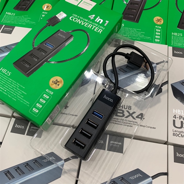 Bộ chia USB HOCO BH25/ BH26/ HB1C/HB14C chia 1 ra 4. 1 USB 3.0 và 3 USB 2.0