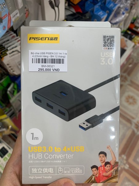 Bộ chia USB PISEN 3.0 1m 1 ra 4