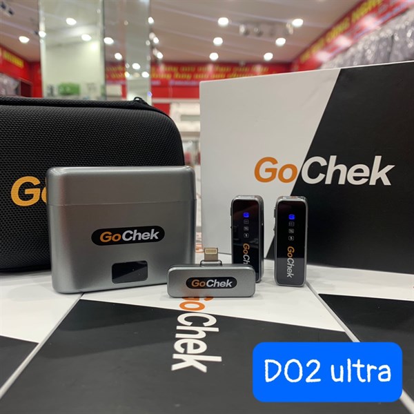 Mic thu âm không dây đôi kèm dock sạc GoChek iPhone D02 Ultra