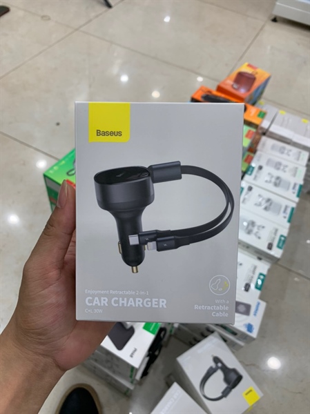 Tẩu sạc BASEUS 30W CGTX liền dây