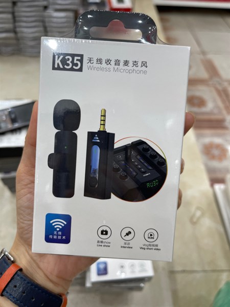 Mic thu âm K35 không dây đôi chân 3.5