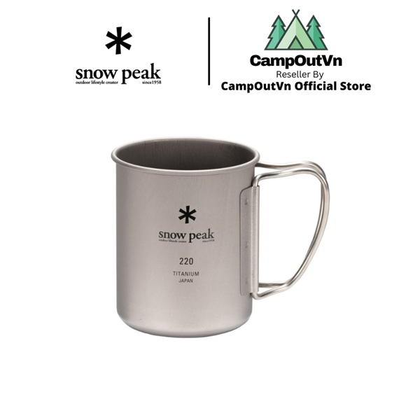 Ly cốc uống nước Snow Peak Titanium Single Wall 220ml cắm trại Campoutvn A469