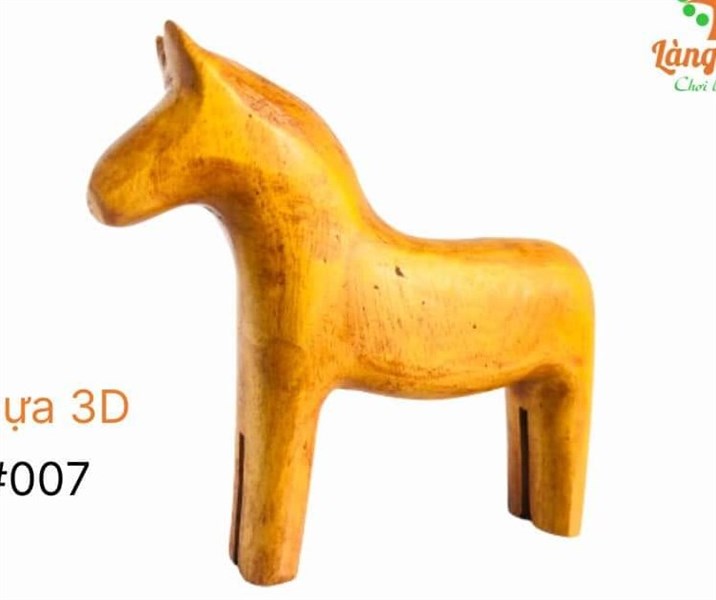 Thú cưng gỗ quý 3D - Ngựa 13x12x3cm
