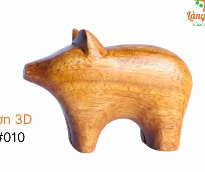 Thú cưng gỗ quý 3D - Heo 13x9x4cm