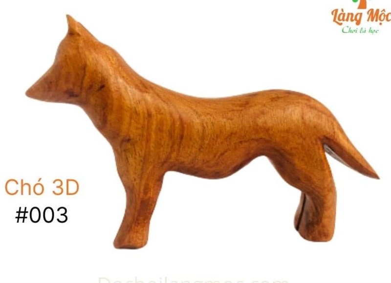Thú cưng gỗ quý 3D - Chó 12x9x2.5cm