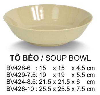 Tô bèo 8.5" (BV424-8.5) Nâu Màu Bóng