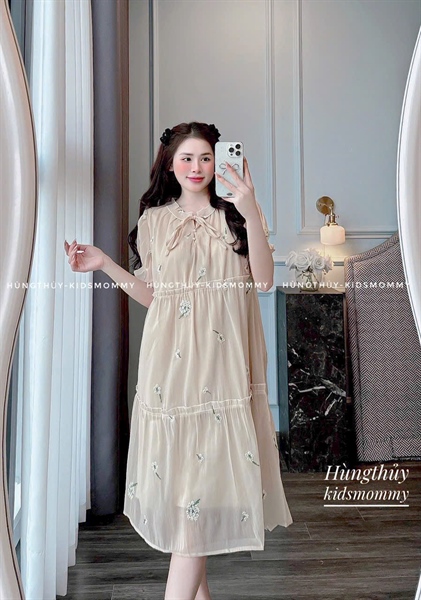 V tơ thêu hoa thắt nơ 966