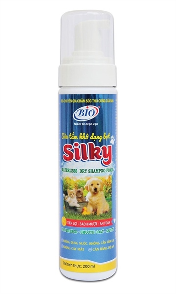 SỮA TẮM KHÔ DẠNG BỌT BIO SILKY 200ML