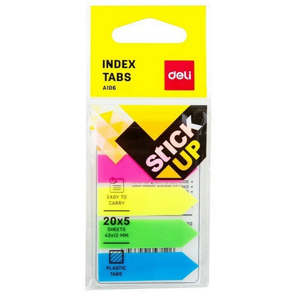 Giấy nhớ, giấy note phân trang Deli 5 màu EA10602