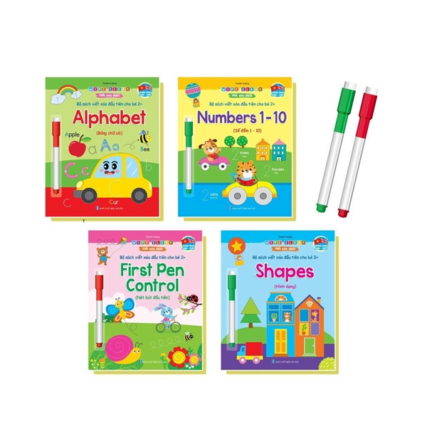 COMBO 4 quyển viết xoá đầu tiên cho bé - First Pen Control (Quà tặng: 2 bút có đầu xoá)