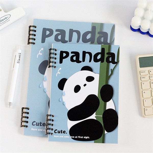 Sổ còng kẻ ngang B5 PANDA CUTE 120 trang - Xanh lam