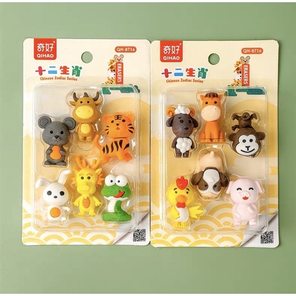 SET 6 TẨY HÌNH ĐỘNG VẬT 12 CON GIÁP [random sample]