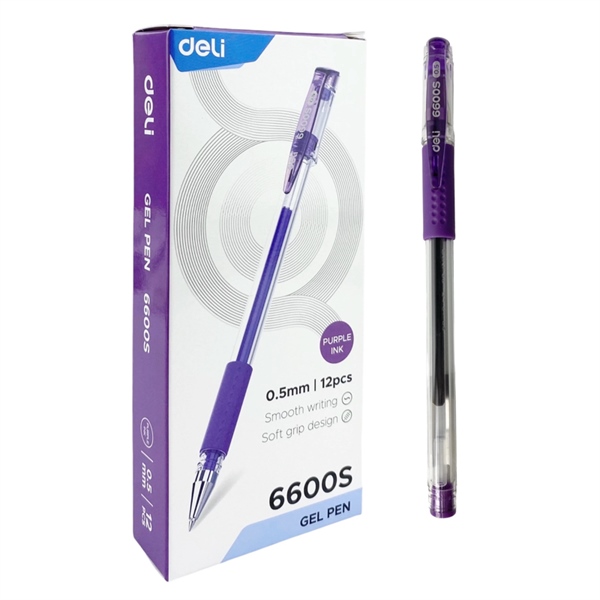 BÚT GEL DELI 6600S 0.5MM - TÍM