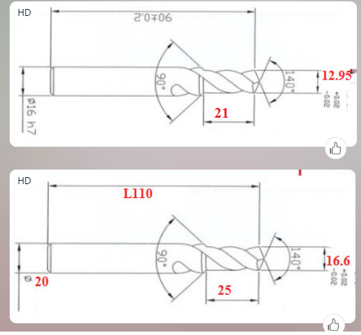 Khoan định hình 16.6*D20*110L-2F - Việt Phát