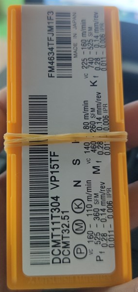 Mảnh dao DCMT11T304 VP15TF (Pcs) - Việt Phát