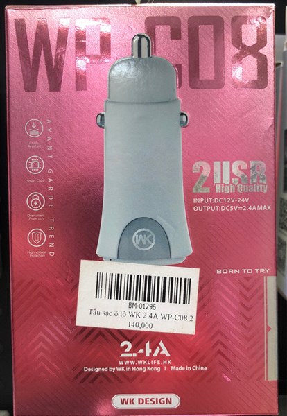 Tẩu sạc WK 2.4A WP-C08 2 cổng