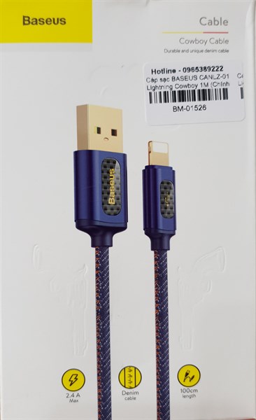 Cáp sạc BASEUS CANLZ-01 1M Lightning Cowboy