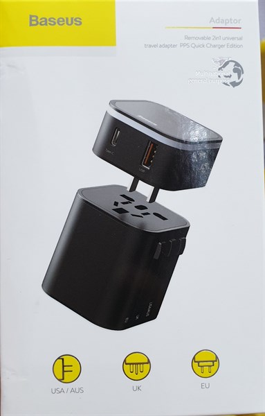 Củ sạc BASEUS TZPPS Quick Charger Edition 18W chuyển đổi đa năng 3 loại chân cắm