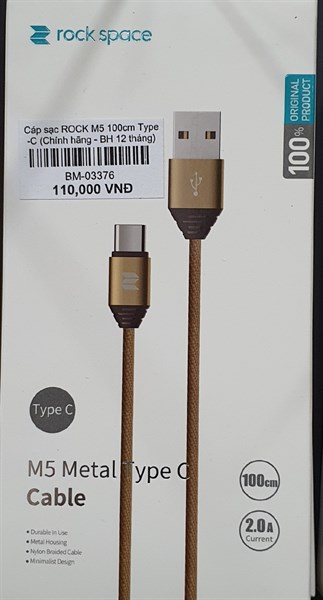 Cáp sạc ROCK M5Type-C 2.0A 100cm