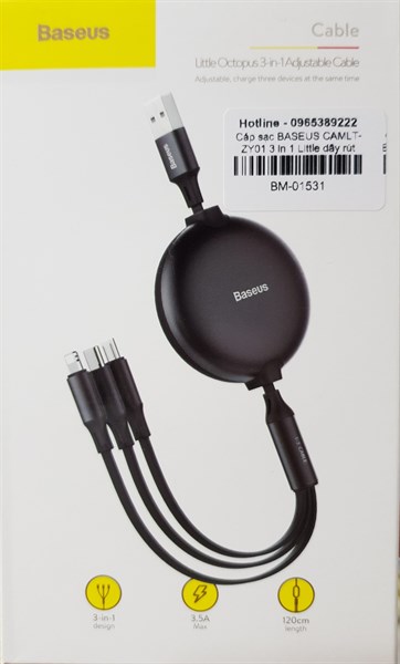 Cáp sạc BASEUS CAMLT-ZY/ CAMLT/ CMAJ 120cm Lightning & Micro & Type-C