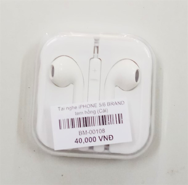 Tai nghe nhét tai iPHONE 5/6 BRAND tem hồng