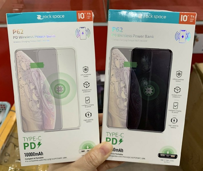 Sạc dự phòng ROCK P62 PD không dây 10.000mAh