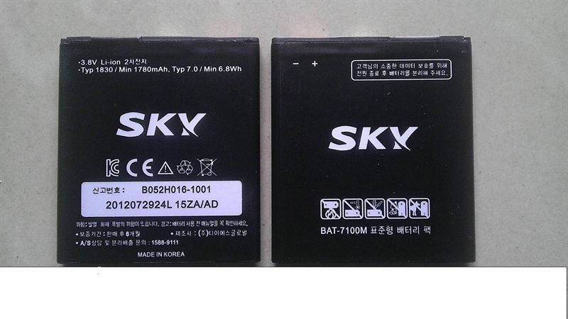 Pin SKY A800/A810/A820 dung lượng chuẩn 7100M (Loại A,BH:3M)