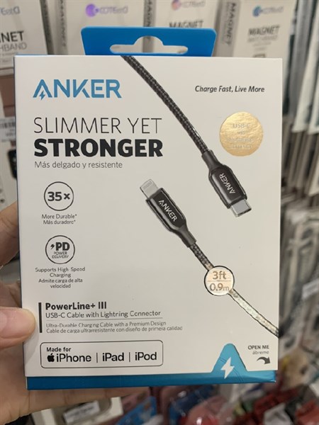 Cáp sạc ANKER A8842 Powerline+ 0.9m Lightning
