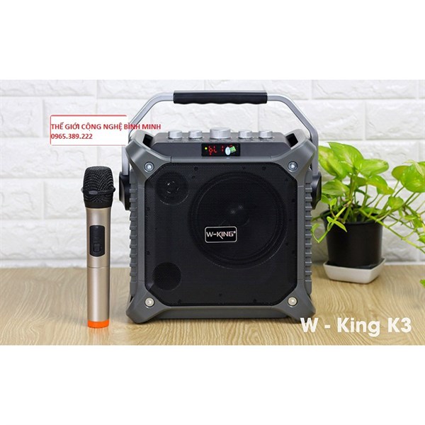 Loa kéo W-King K3 kèm mic không dây hát KARAOKE, pin 6.000mAh