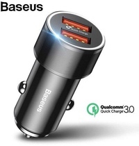 Tẩu sạc BASEUS 2 cổng Grain Car cho ô tô. OUT: 2 USB 3.4A